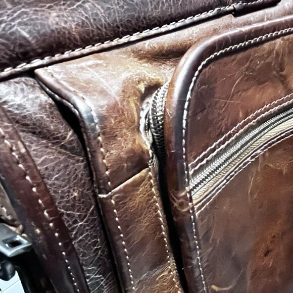 Vintage Wilsons Leather Brown Laptop Briefcase Messenger Bag Expandable Travel - Picture 8 of 8